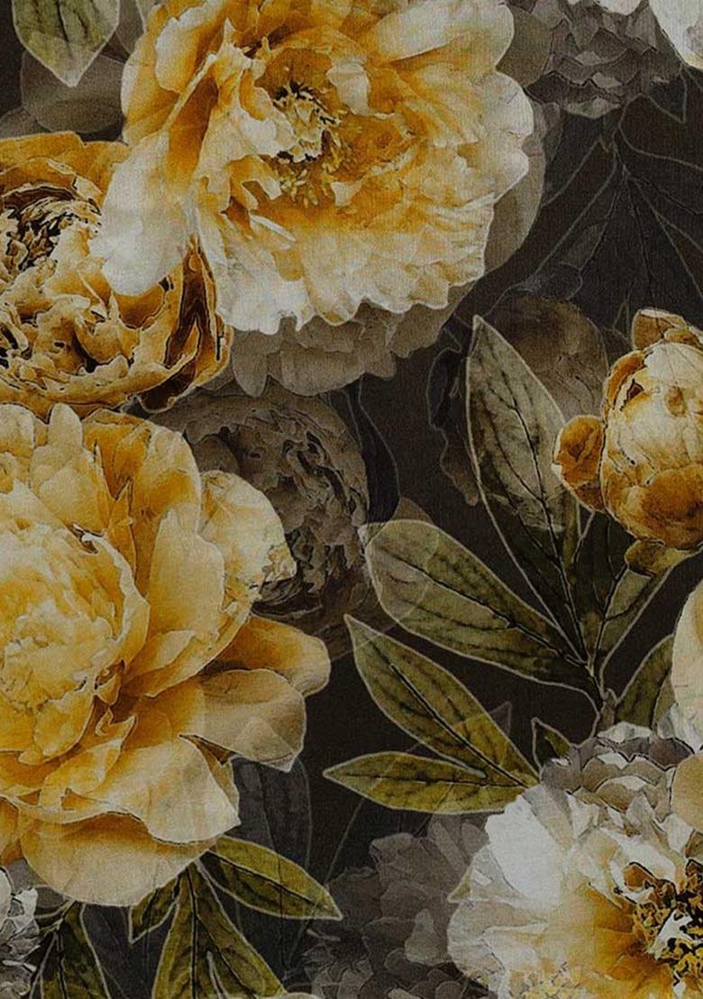 Girls Multicolor Floral Print Chiffon Kurta Set - Indya