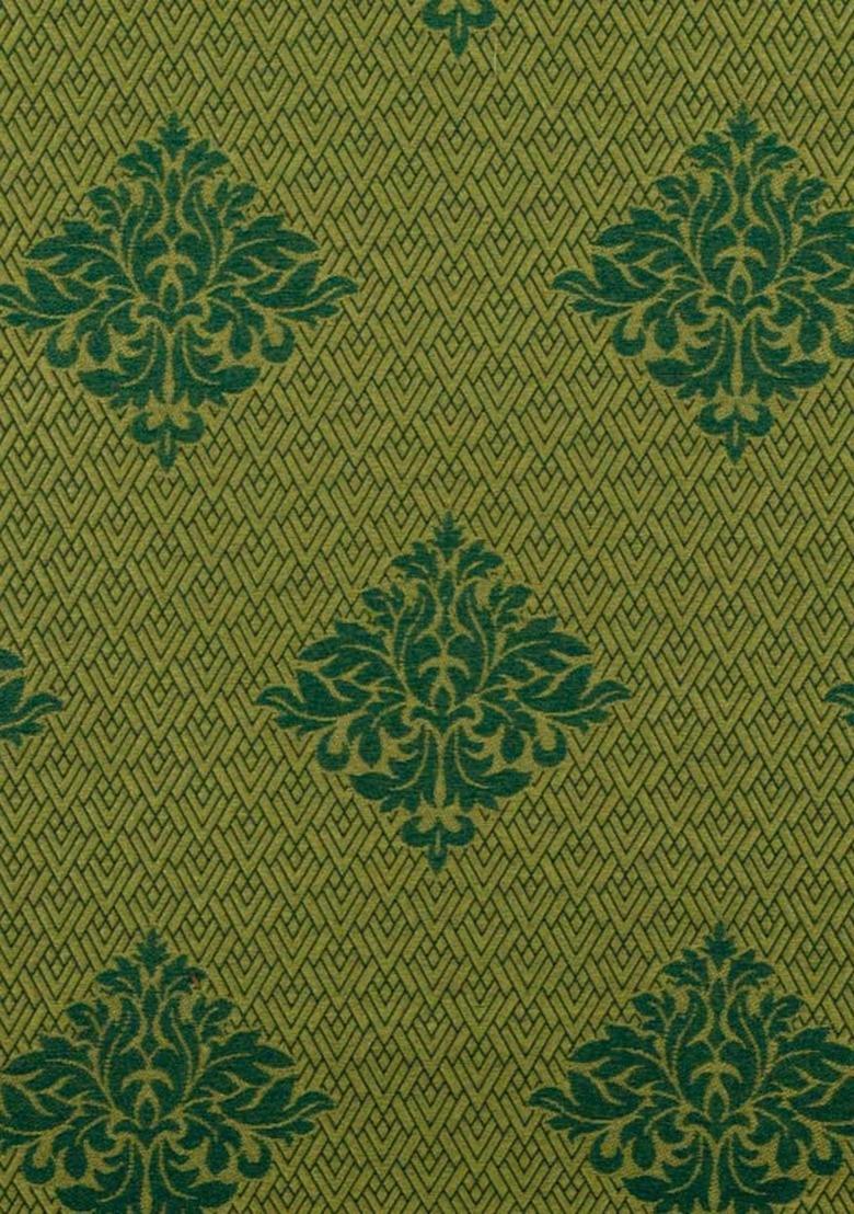 Girls Light Green Brocade Kurta Set - Indya