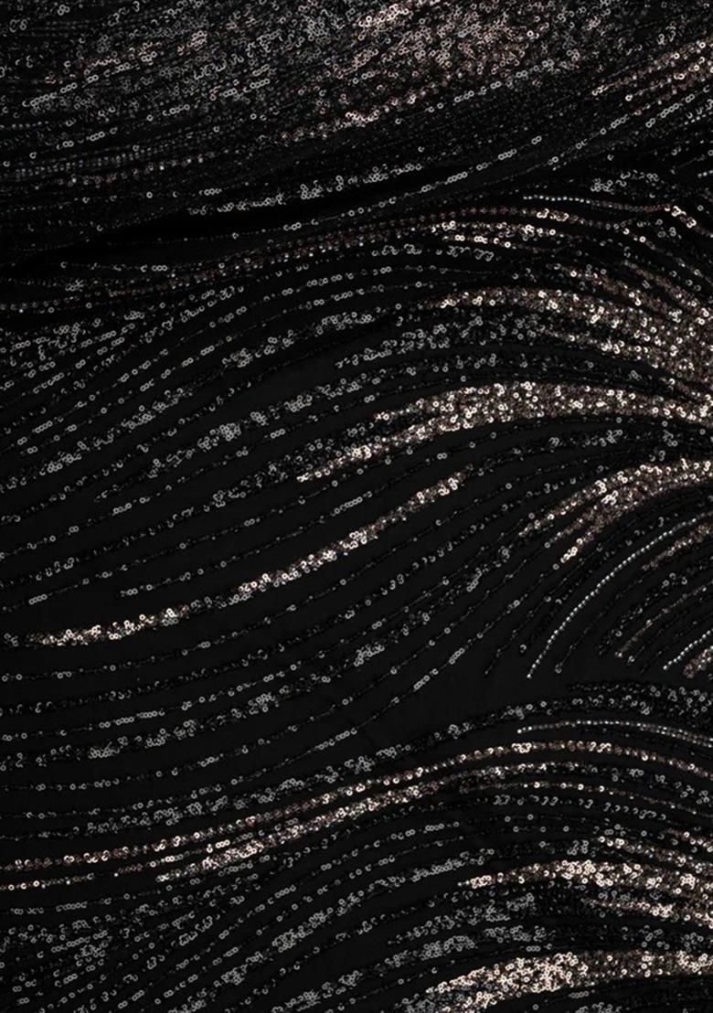 Girls Black Embellished Georgette Sharara Set - Indya