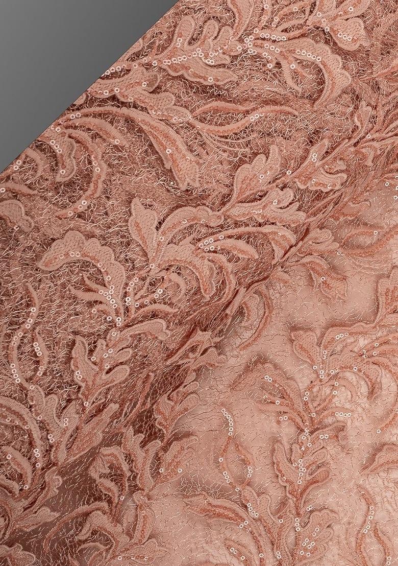 Girls Peach Embroidered Georgette Sharara Set - Indya