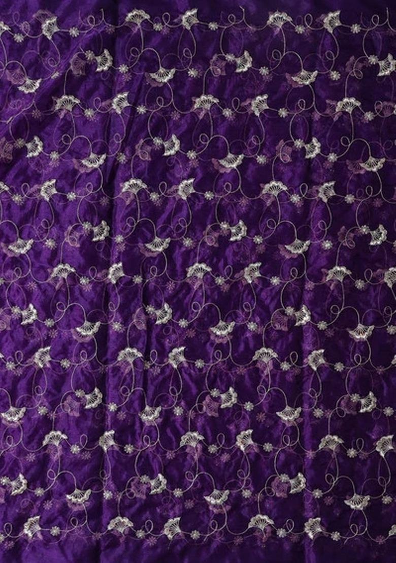 Girls Purple Embroidered Organza Kurta Set - Indya