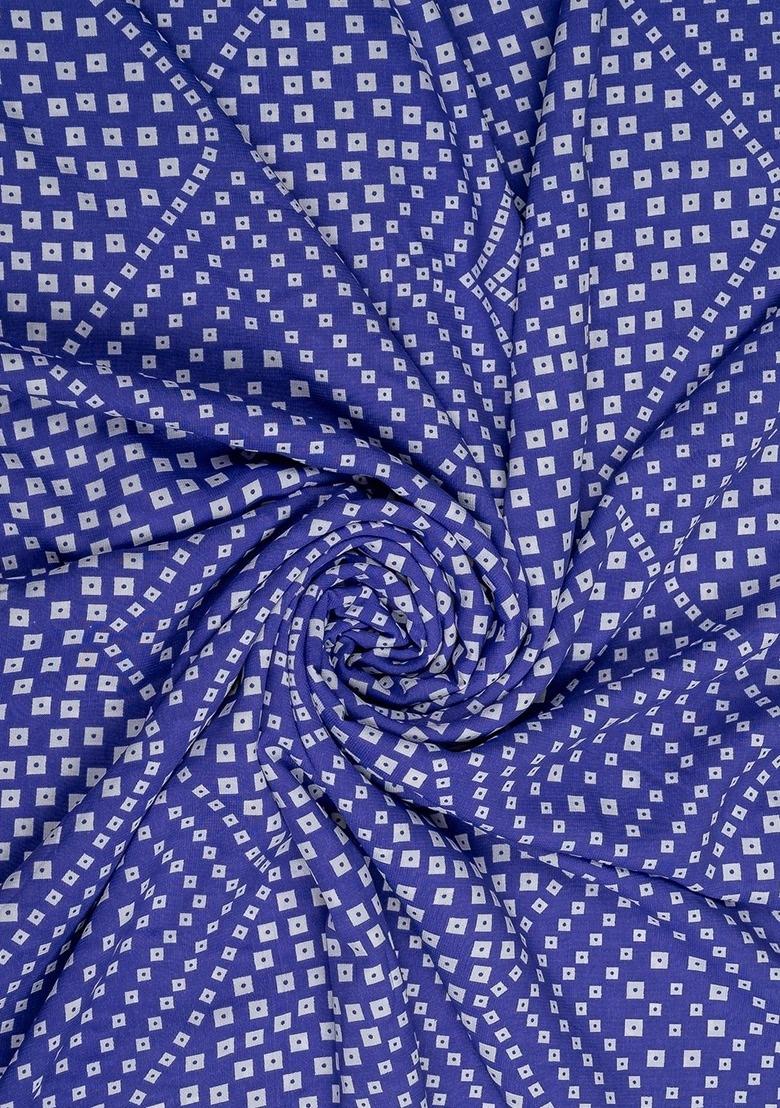 Girls Blue Bandhani Print Crepe Kurta Set - Indya