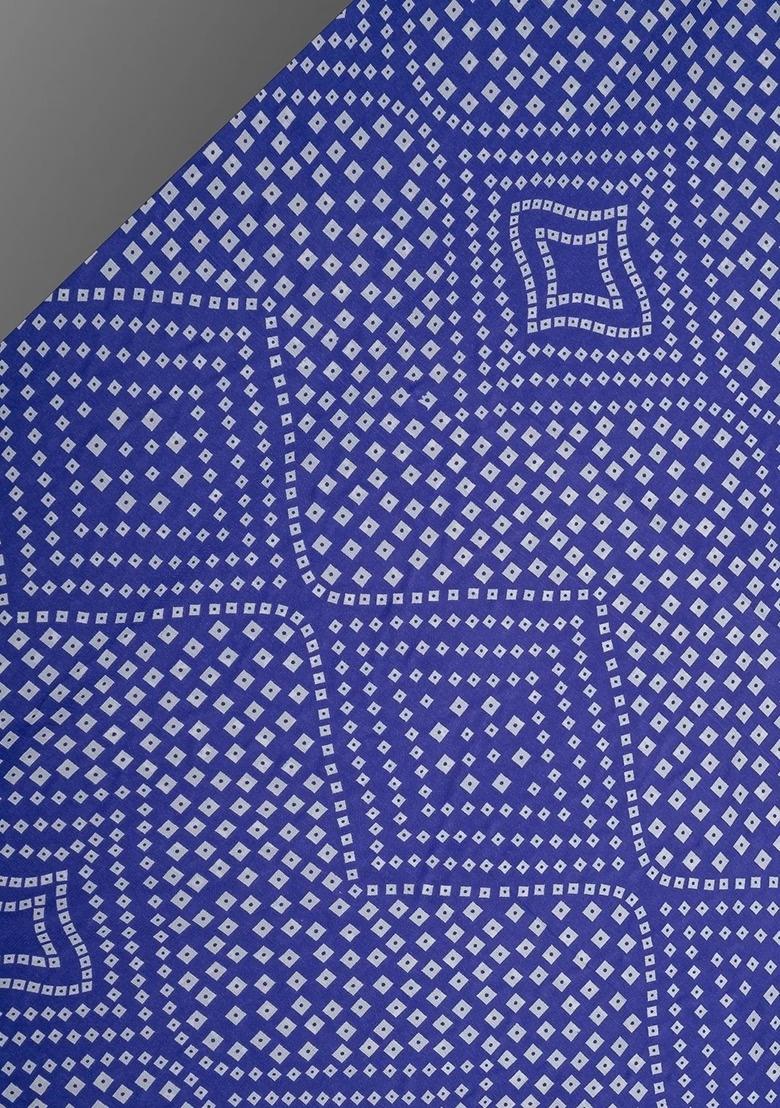 Girls Blue Bandhani Print Crepe Kurta Set - Indya