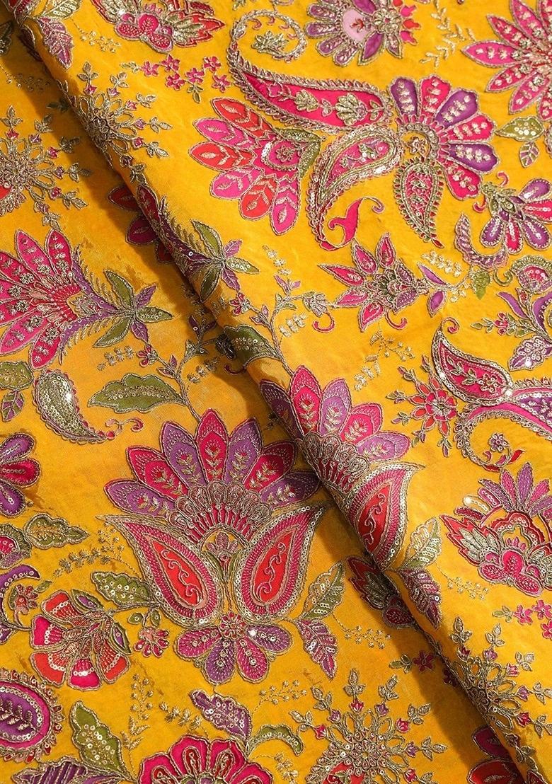 Girls Wine Embroidered Georgette Sharara Set