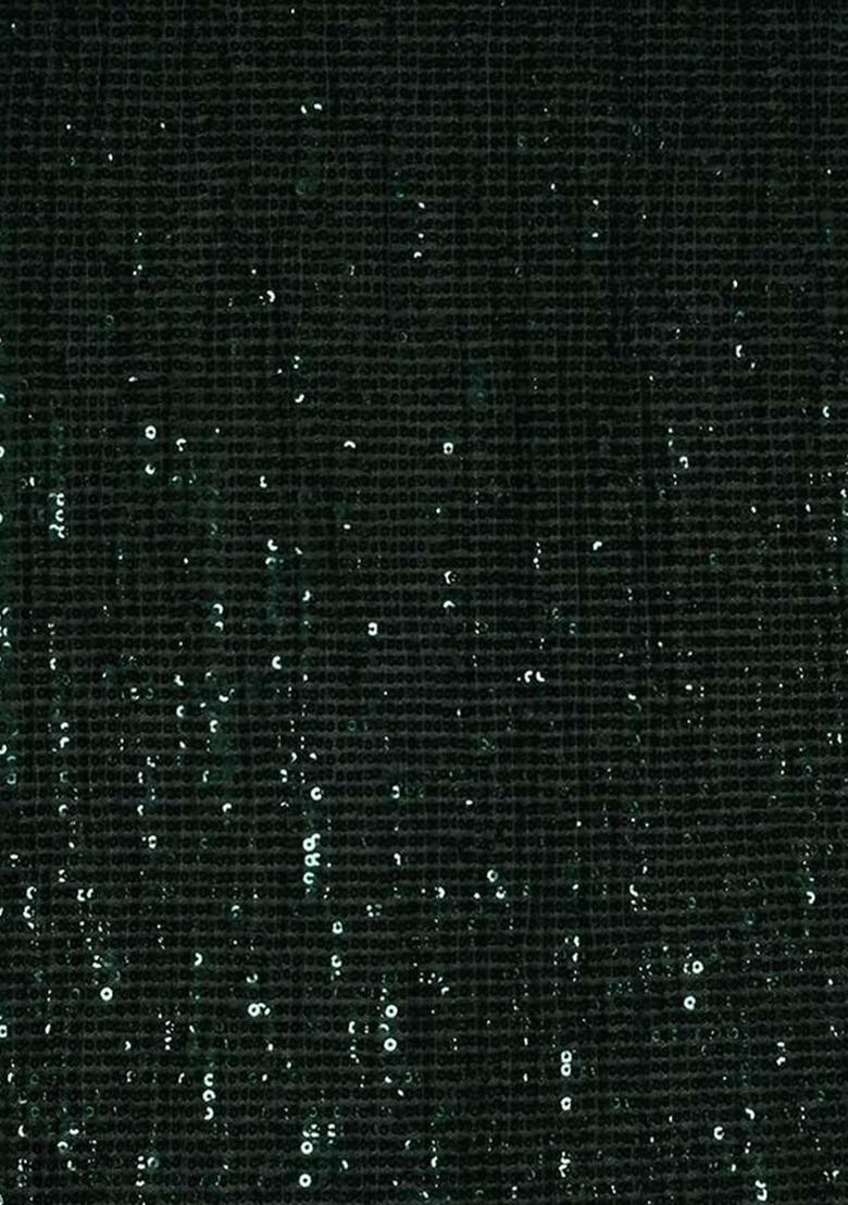 Girls Bottle Green Sequin Net Lehenga Set