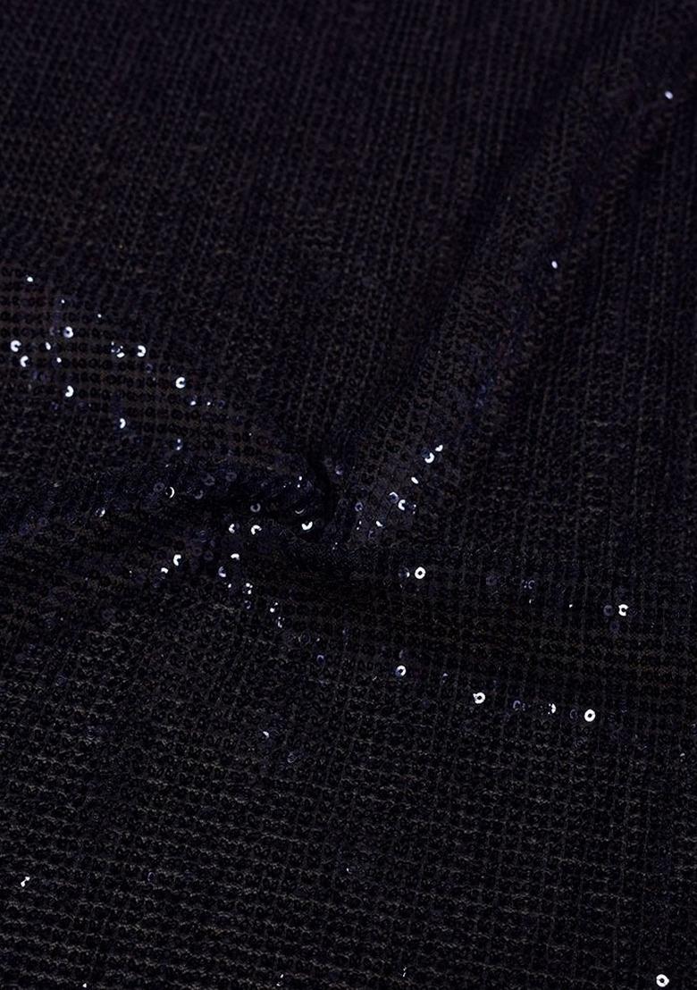 Girls Black Sequin Net Lehenga Set