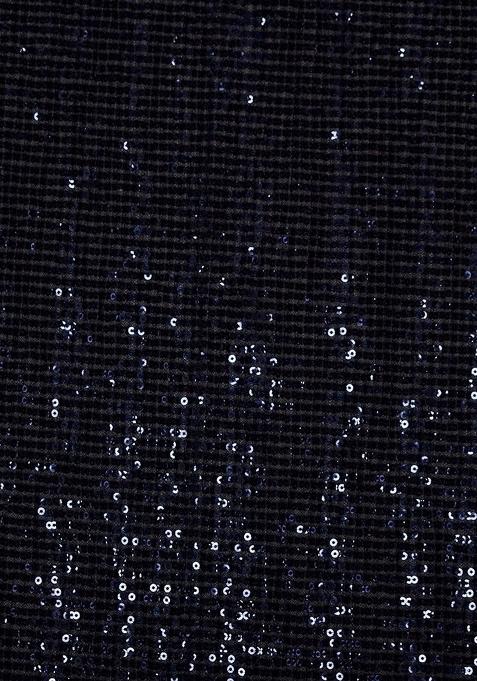 Girls Black Sequin Net Lehenga Set