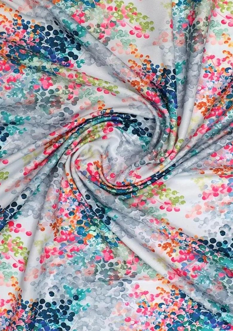 Girls Multicolor Floral Print Rayon Lehenga Set