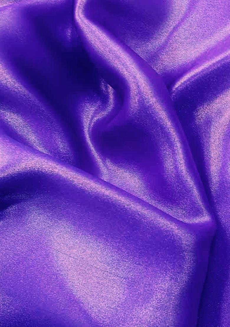 Girls Purple Foil Print Satin Fusion Set - Indya