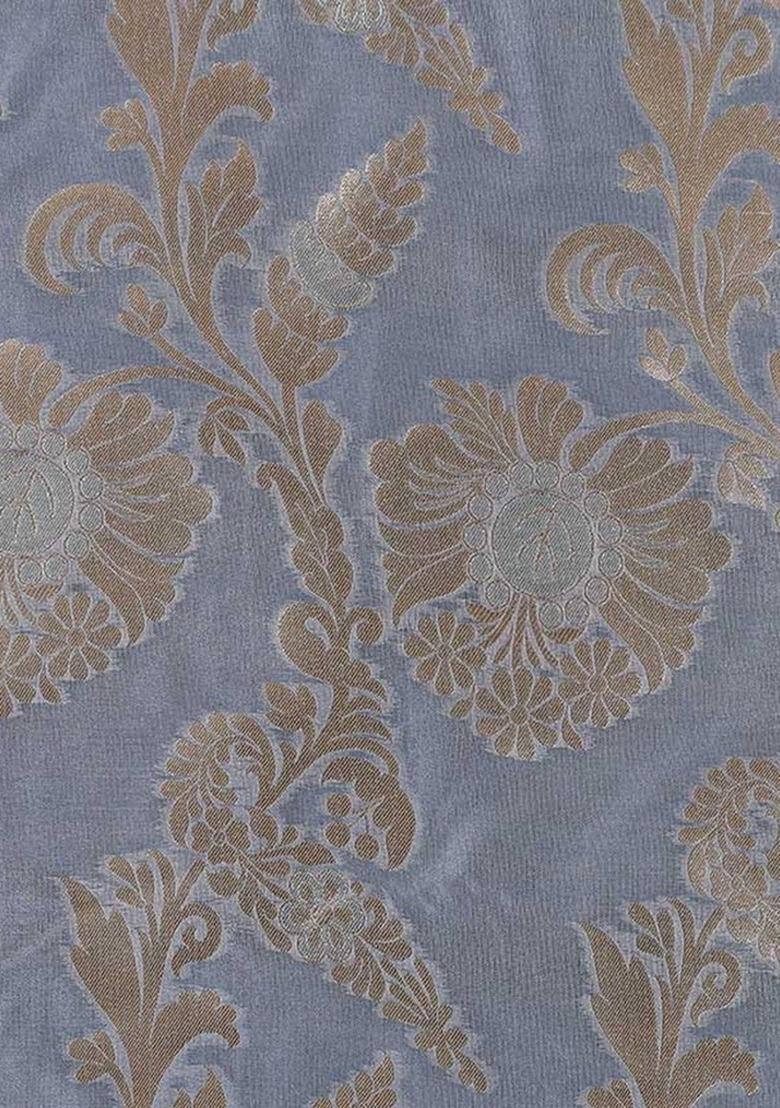 Girls Blue Brocade Fusion Set - Indya