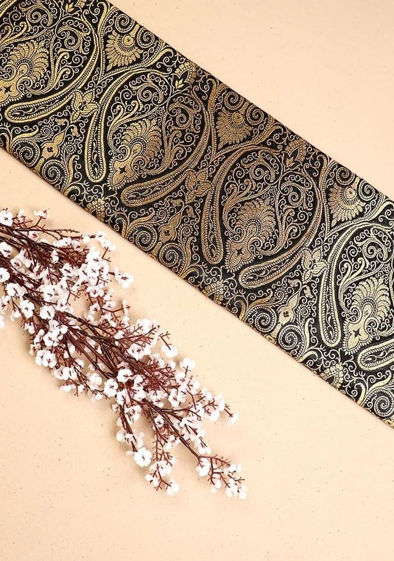 Girls Black And Gold Brocade Co-Ord Set - Indya