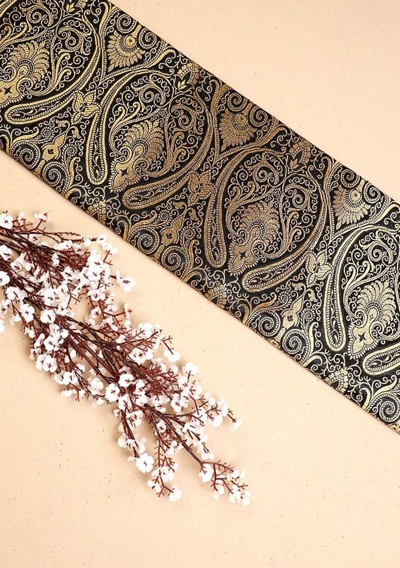 Girls Black Brocade Co-Ord Set - Indya