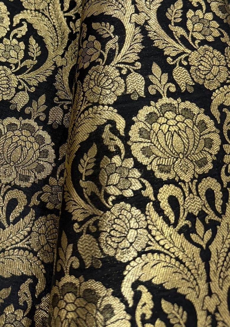 Girls Black Brocade Fusion Set - Indya