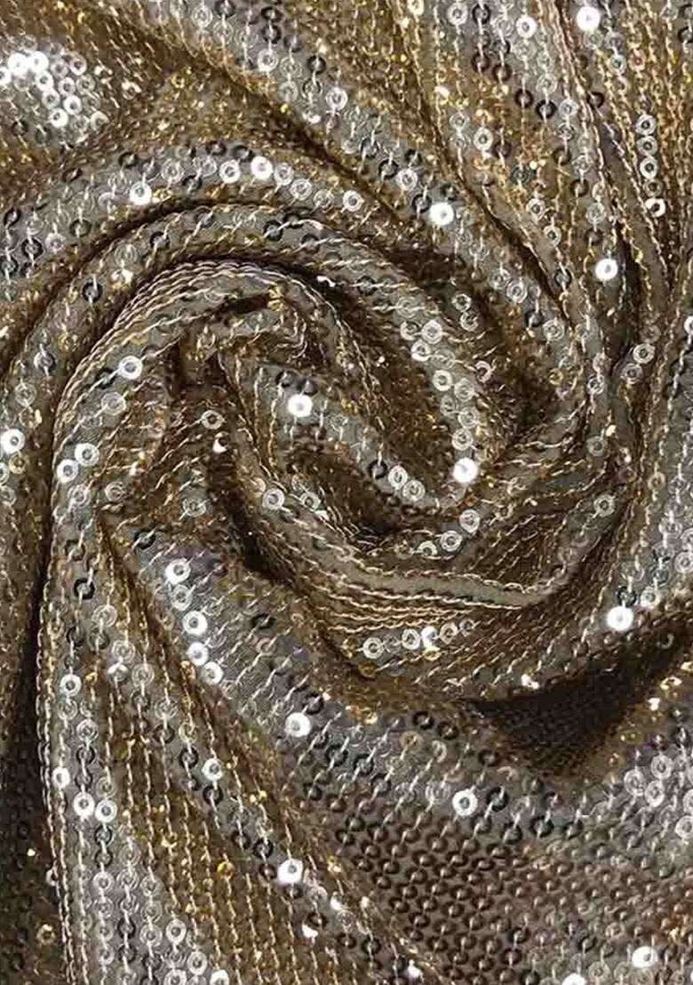 Girls Rose Gold Embellished Georgette Pre Draped Saree Set - Indya