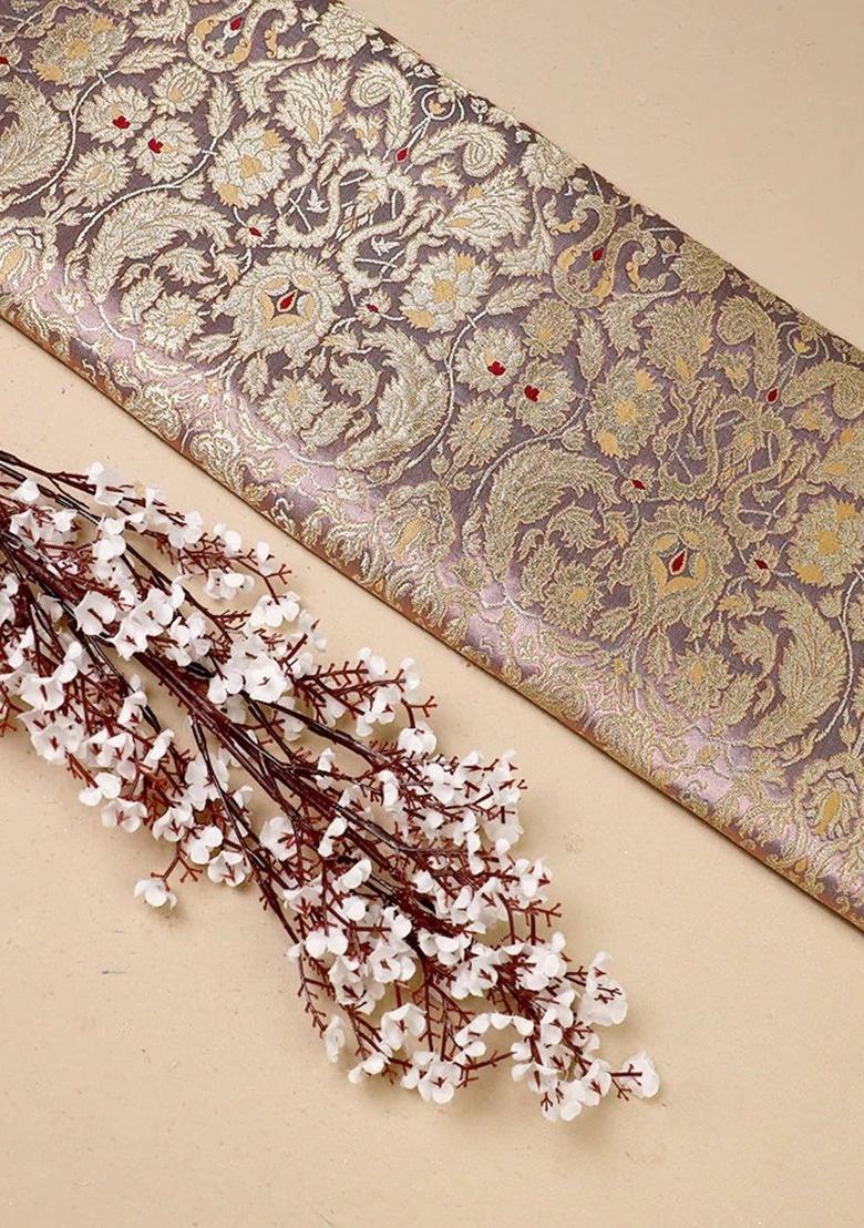 Girls Purple Brocade Dress - Indya