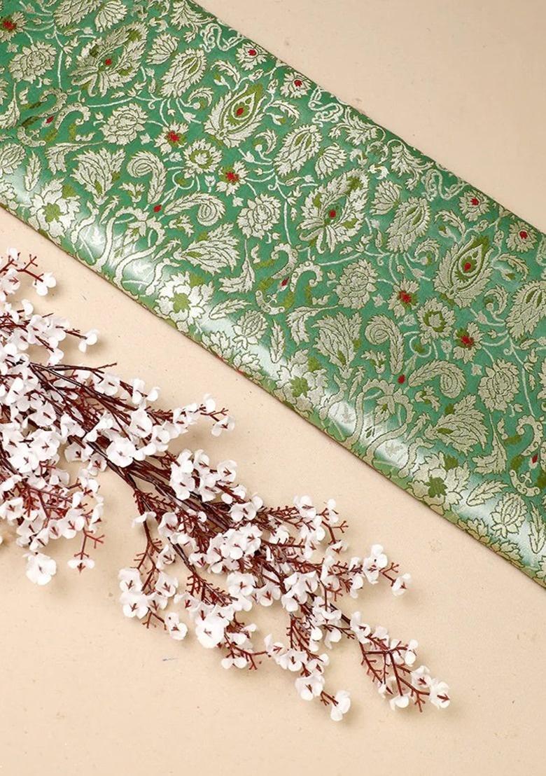 Girls Green Brocade Dress