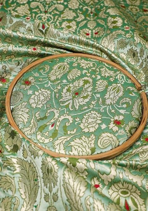 Girls Green Brocade Dress