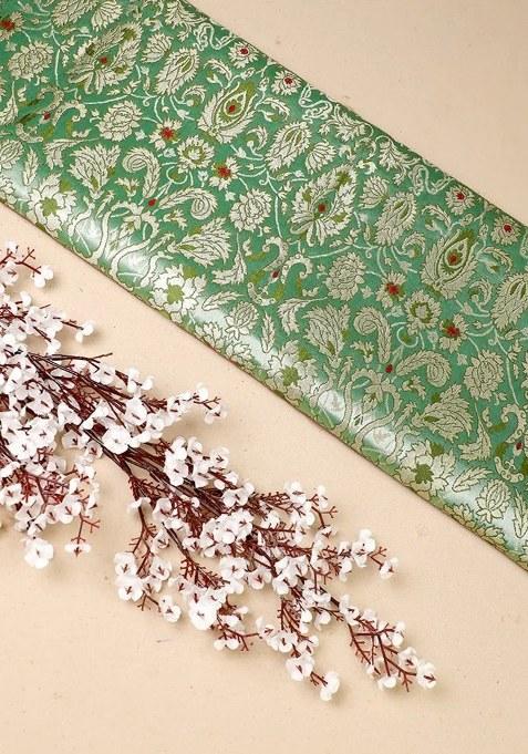 Girls Green Brocade Dress