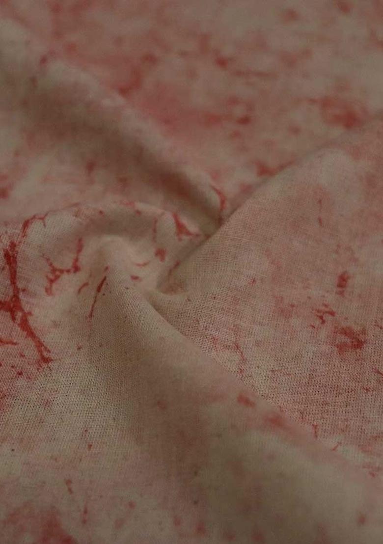 Girls Red Abstract Print Cotton Dress