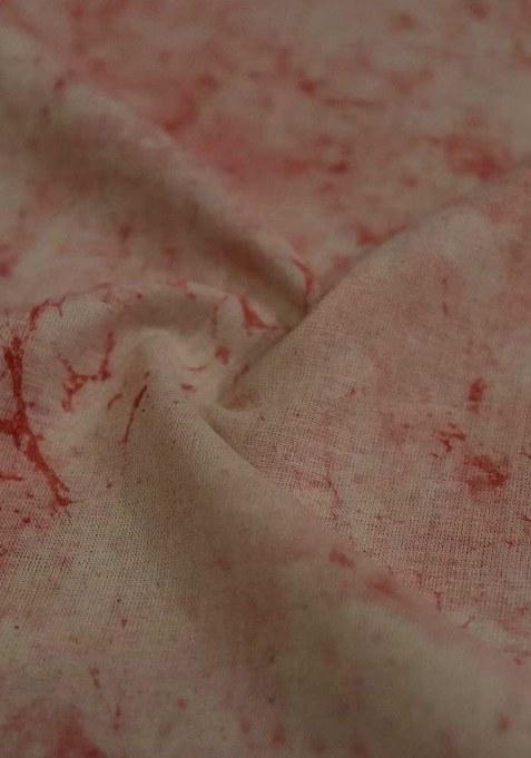 Girls Red Abstract Print Cotton Dress