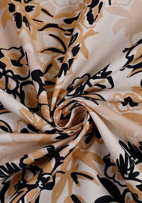 Girls Multicolor Floral Print Poplin Jumpsuit