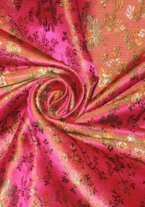 Girls Pink Brocade Dress