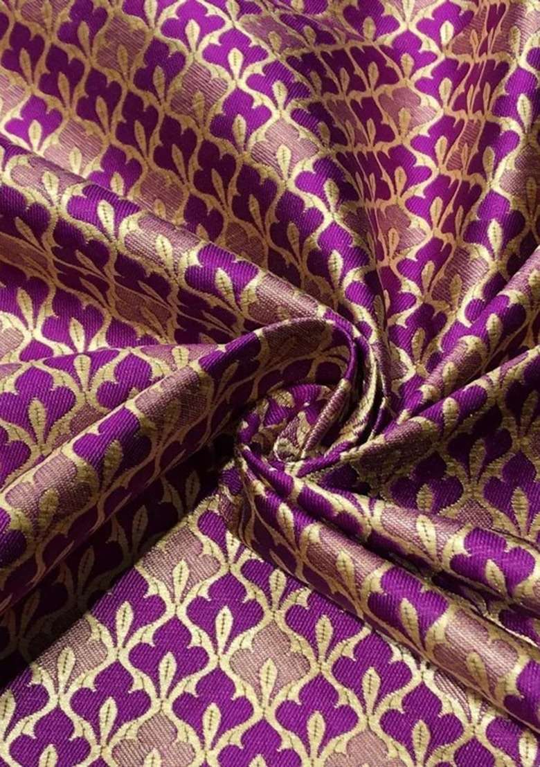 Girls Purple Brocade Dress - Indya