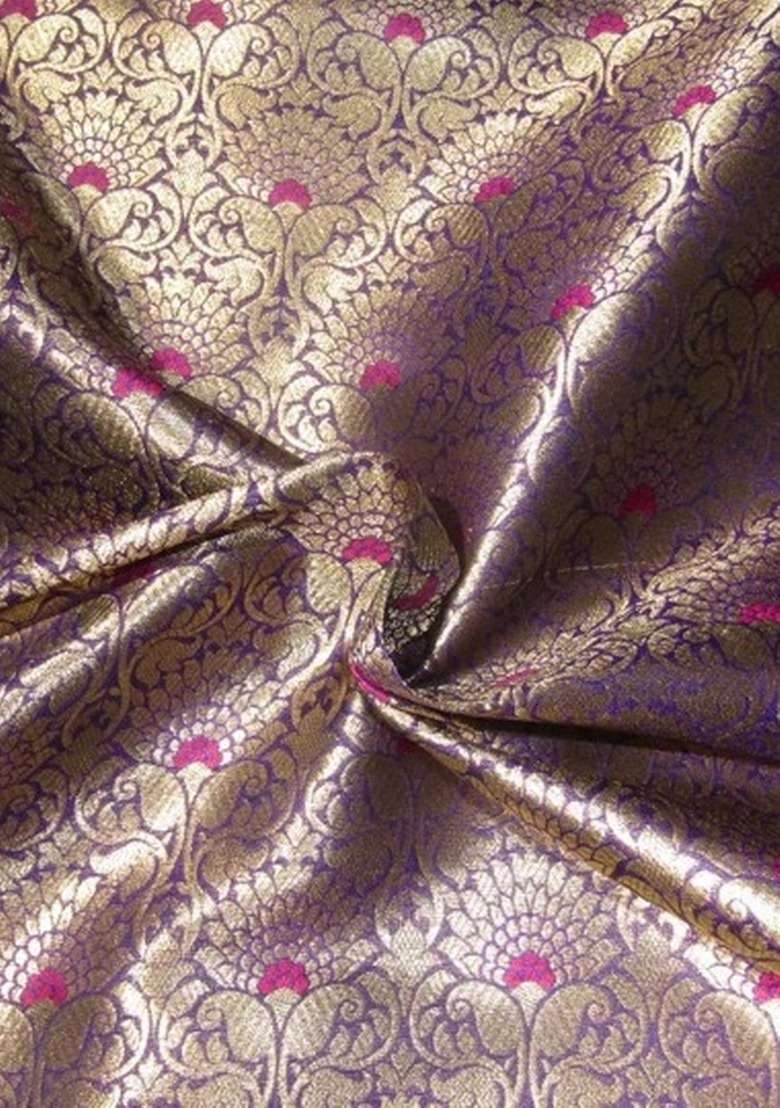 Girls Purple Brocade Dress - Indya