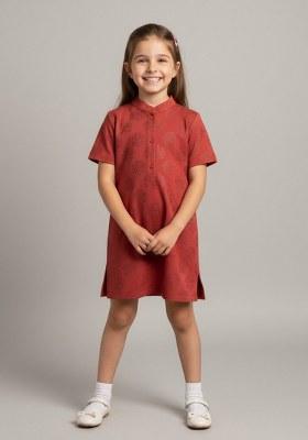 Girls Green Brocade Dress