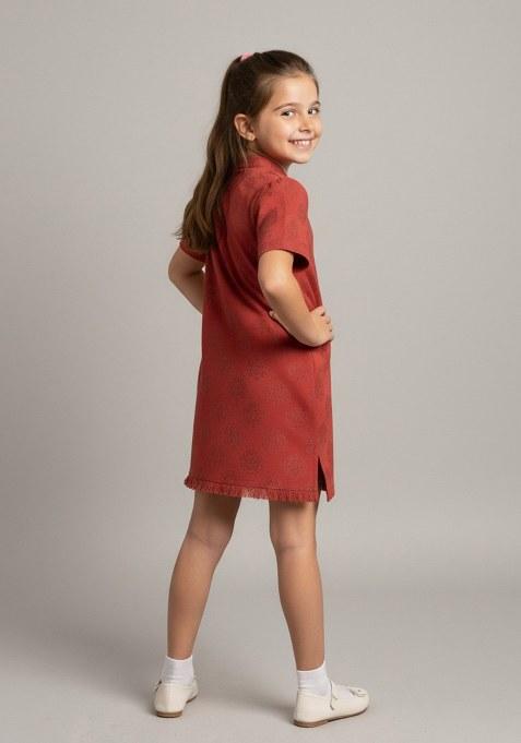 Girls Green Brocade Dress