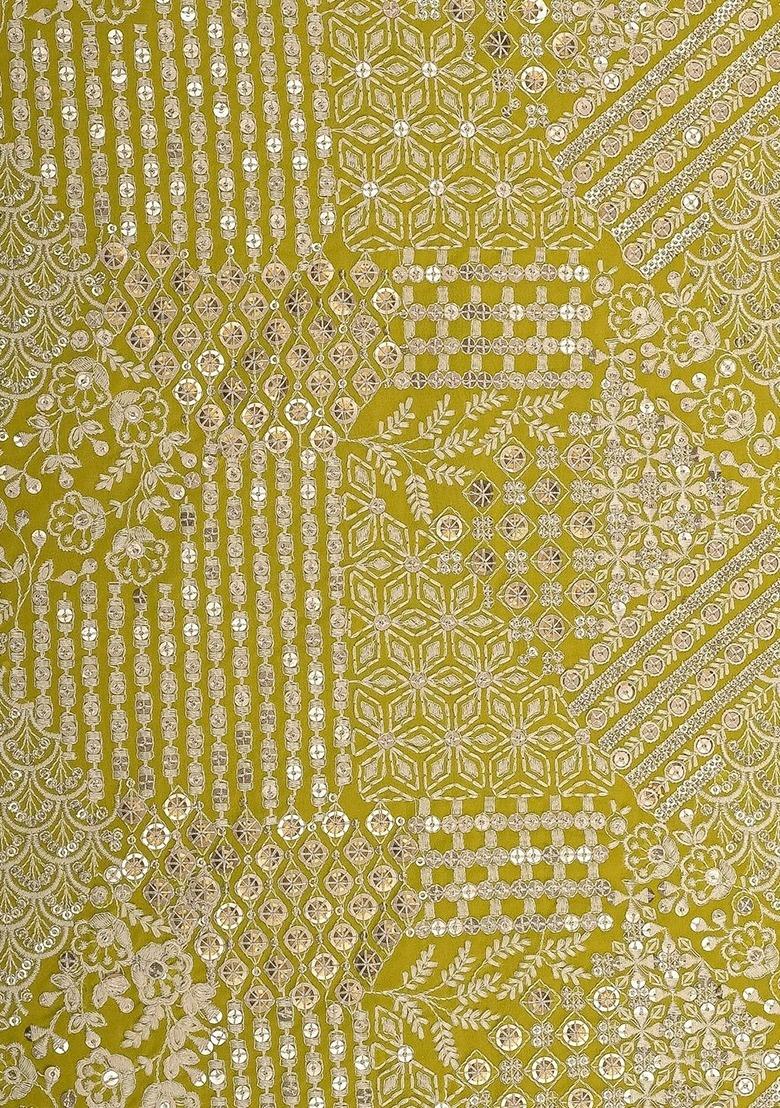 Girls Yellow Embellished Net Fusion Set - Indya