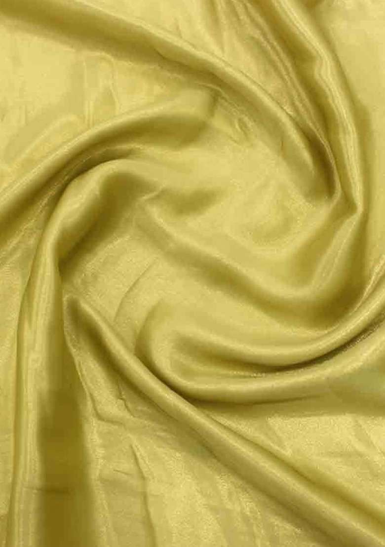 Girls Yellow Solid Satin Georgette Fusion Set - Indya