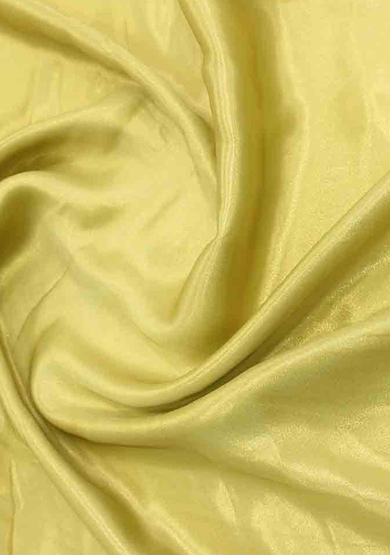 Girls Yellow Solid Satin Georgette Fusion Set - Indya