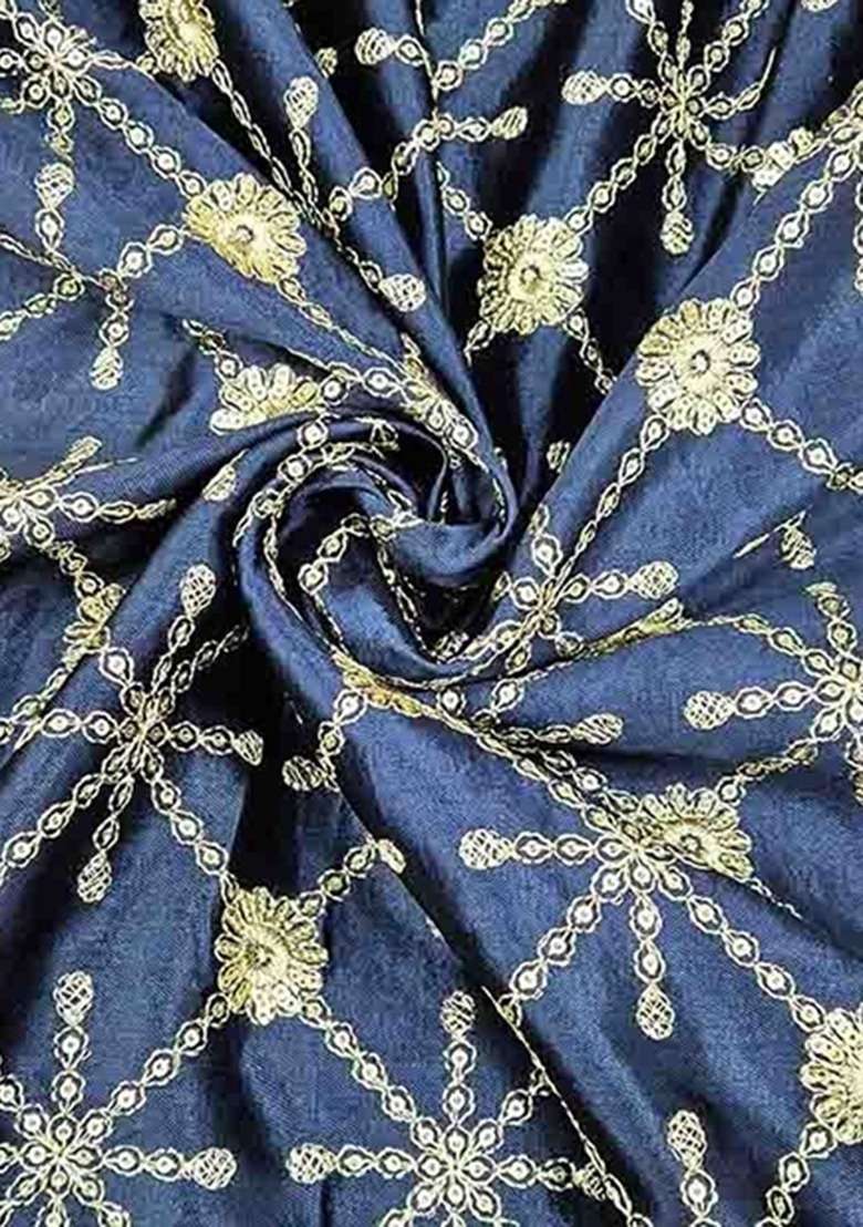 Girls Black Embroidered Silk Fusion Set - Indya