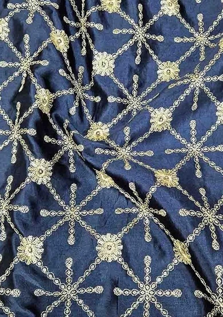 Girls Black Embroidered Silk Fusion Set - Indya