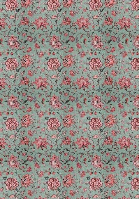 Girls Mint Green Floral Print Jumpsuit