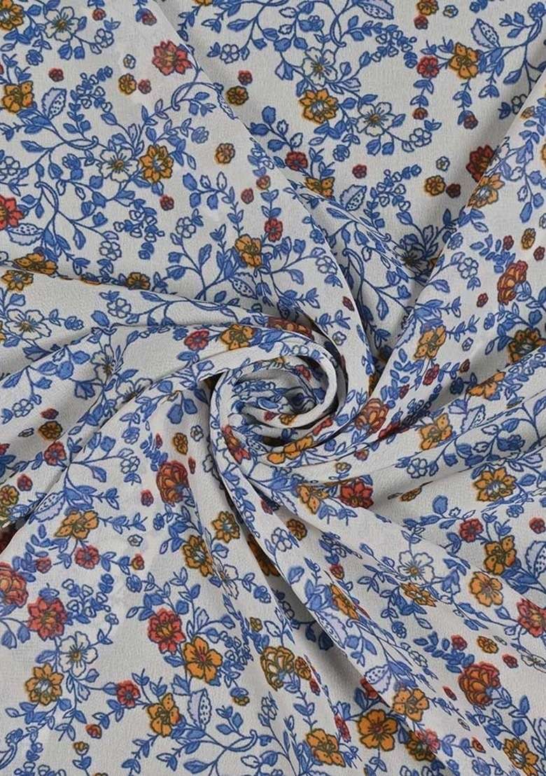Girls Multicolor Floral Print Georgette Kurta Set - Indya