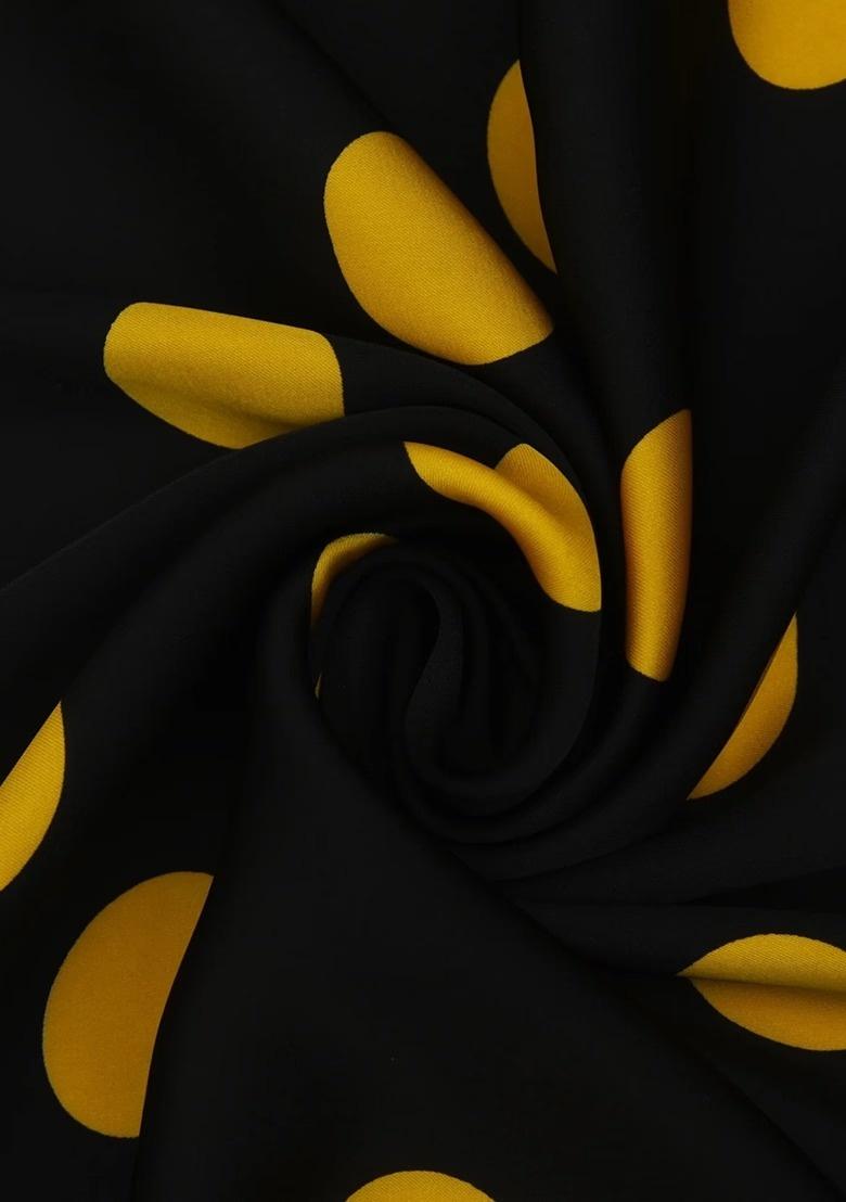 Girls Black Floral Print Satin Kaftan Set - Indya