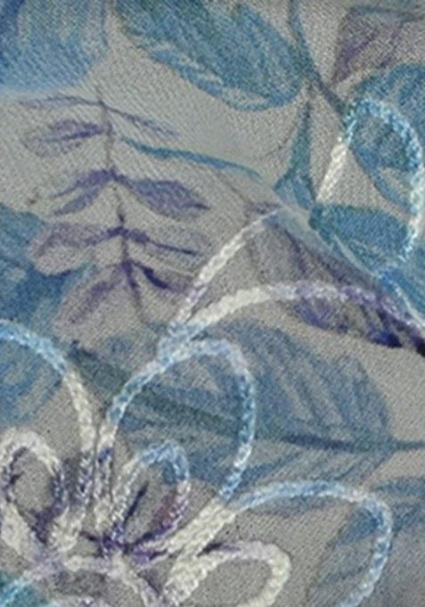 Girls Blue Floral Print Georgette Sharara Set