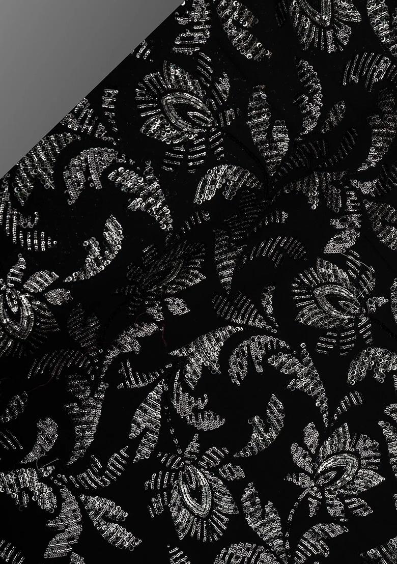 Girls Black Embroidered Georgette Sharara Set - Indya