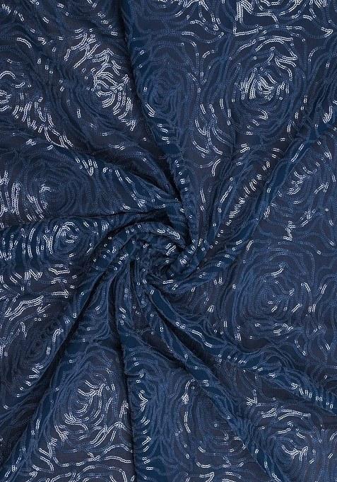 Girls Blue Sequin Georgette Sharara Set