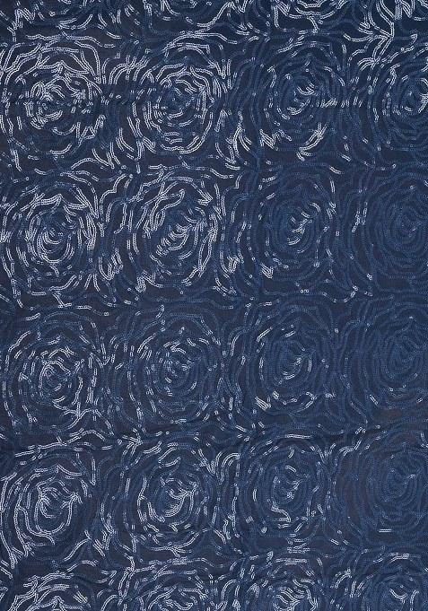 Girls Blue Sequin Georgette Sharara Set