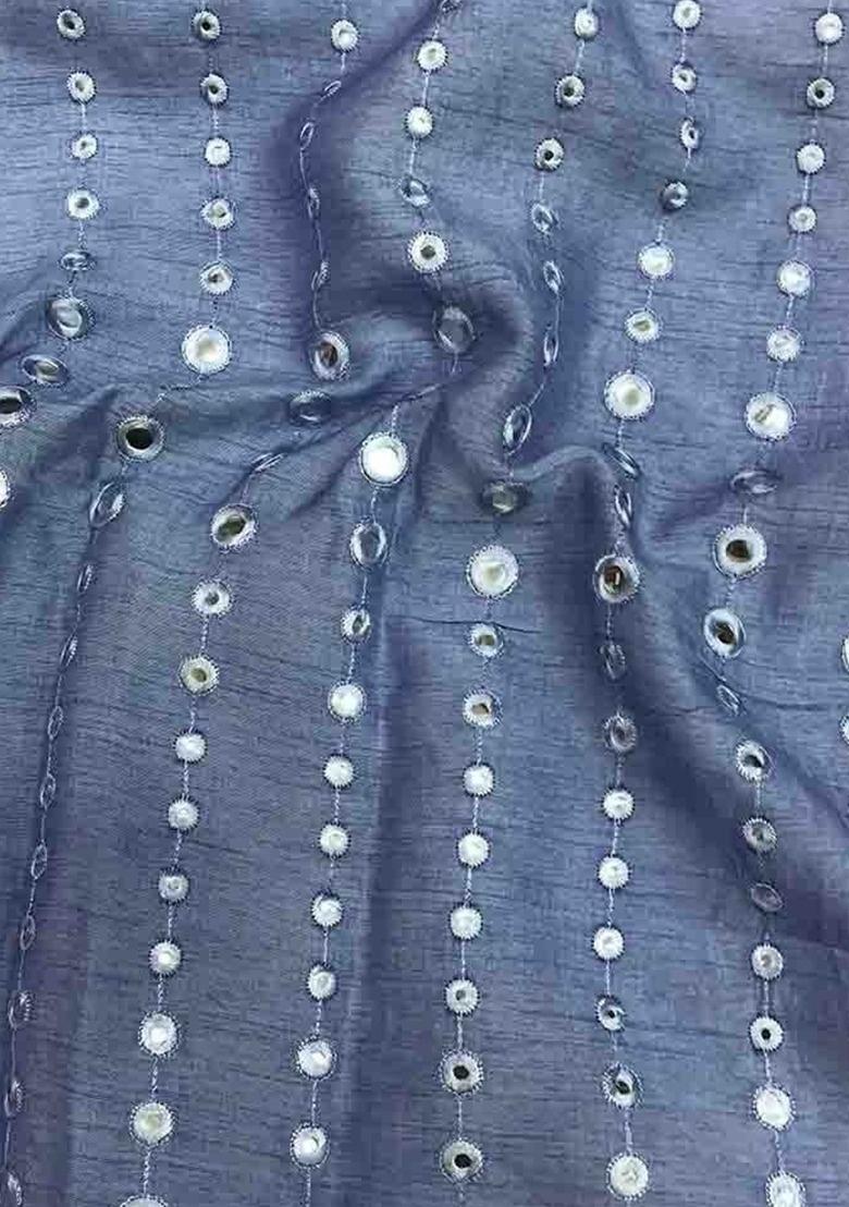 Girls Blue Embroidered Georgette Kurta Set - Indya