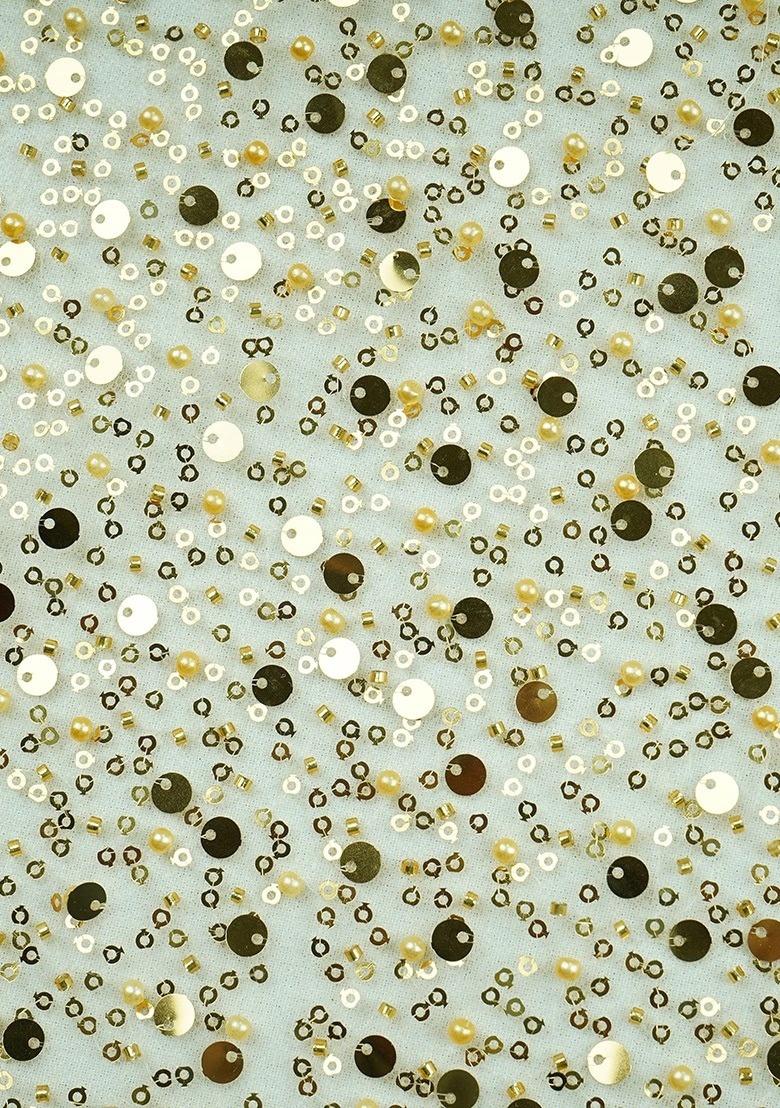 Girls Yellow Sequin Georgette Fusion Set - Indya