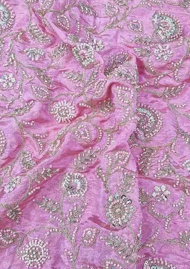 Girls Pink Embroidered Georgette Sharara Set - Indya