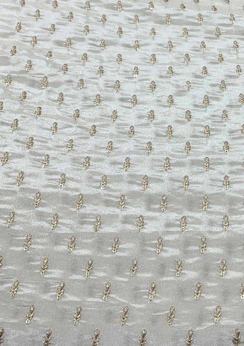 Girls Off White Embroidered Tissue Kurta Set - Indya