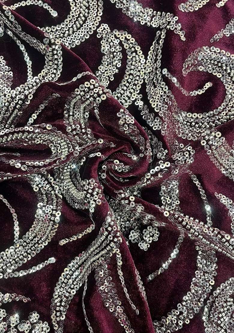 Girls Maroon Sequin Georgette Fusion Set - Indya
