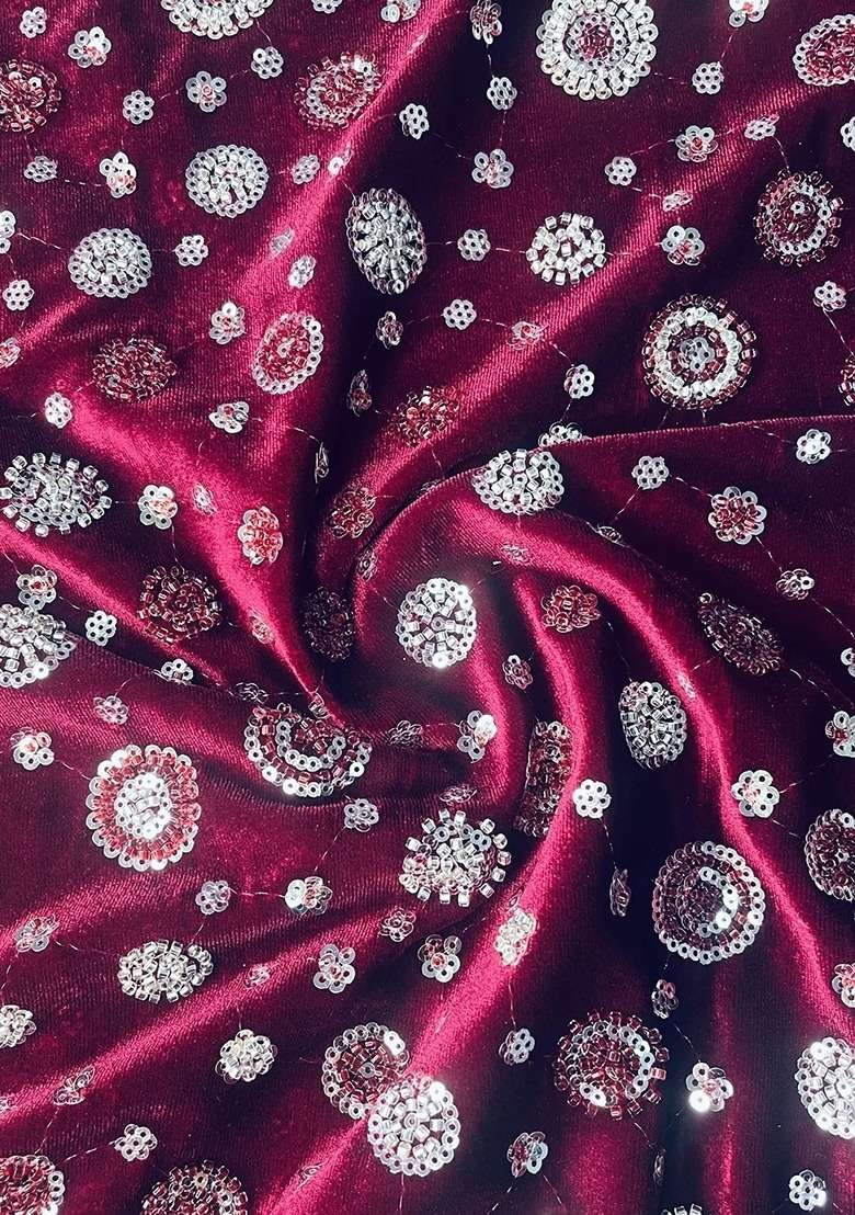 Girls Maroon Sequin Georgette Fusion Set - Indya