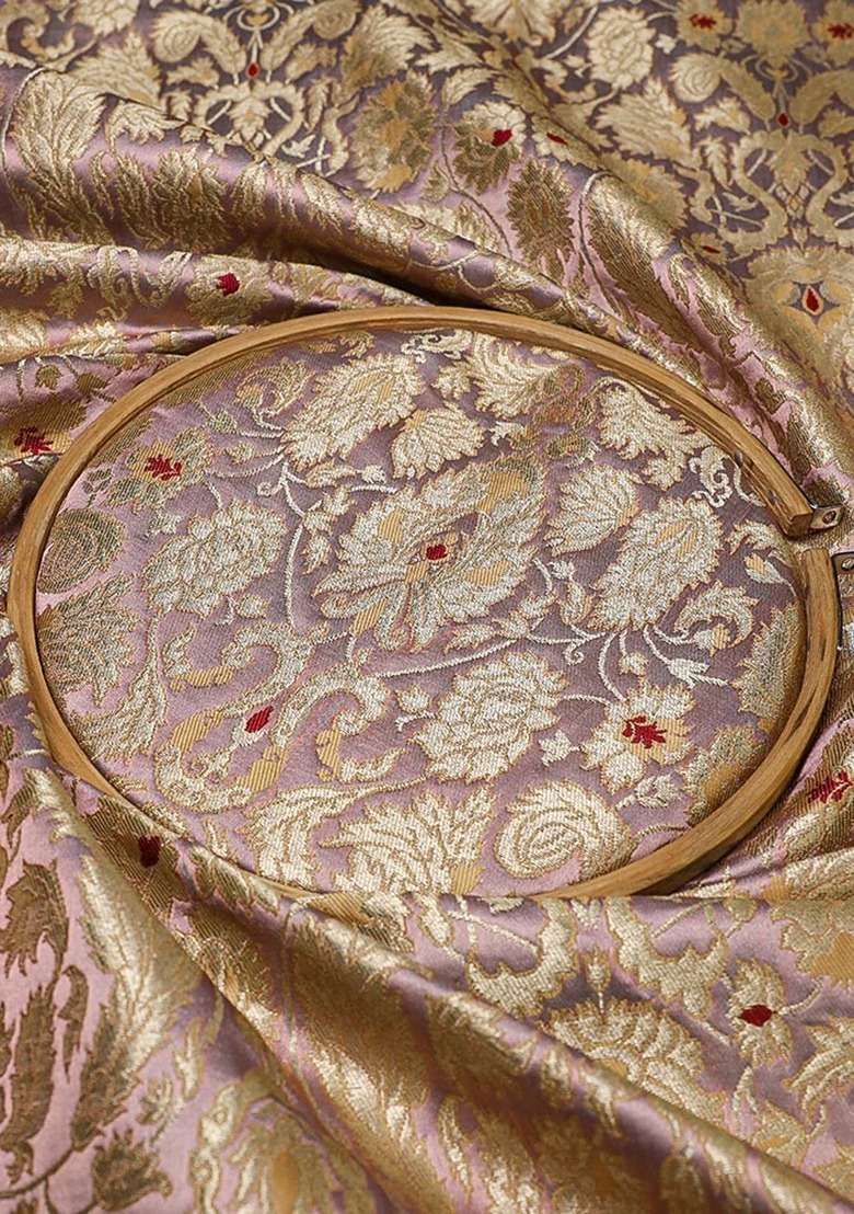 Girls Purple Brocade Dress - Indya