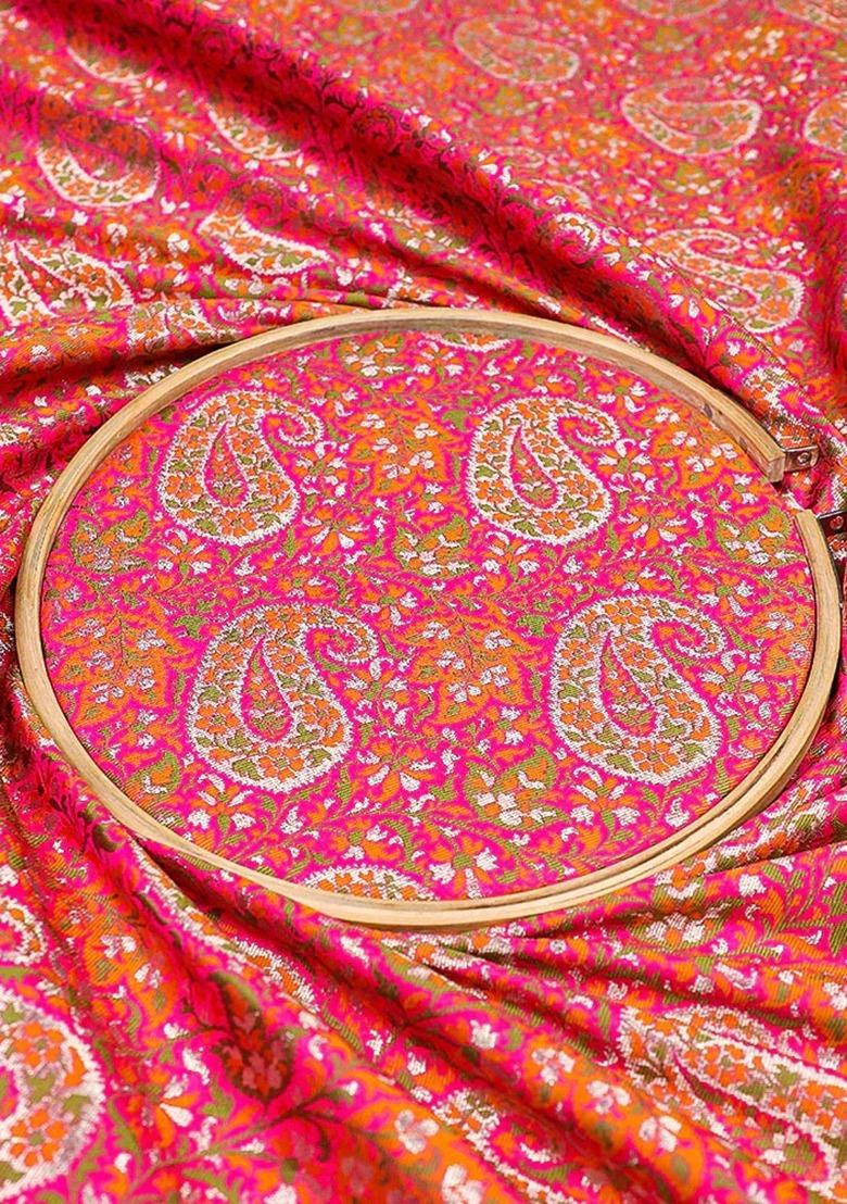 Girls Rani Pink Brocade Dress - Indya